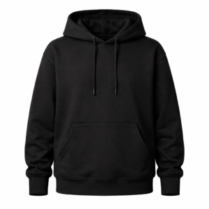 Sudadera personalizada negra frente — Micelio Create, hecho en CDMX