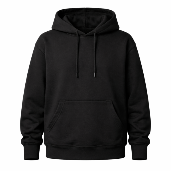 Sudadera personalizada negra frente — Micelio Create, hecho en CDMX
